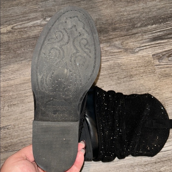 Steve Madden Lassy Little Girl Black Sparkle Ankle Boots Size Kids 13 - Picture 5 of 8